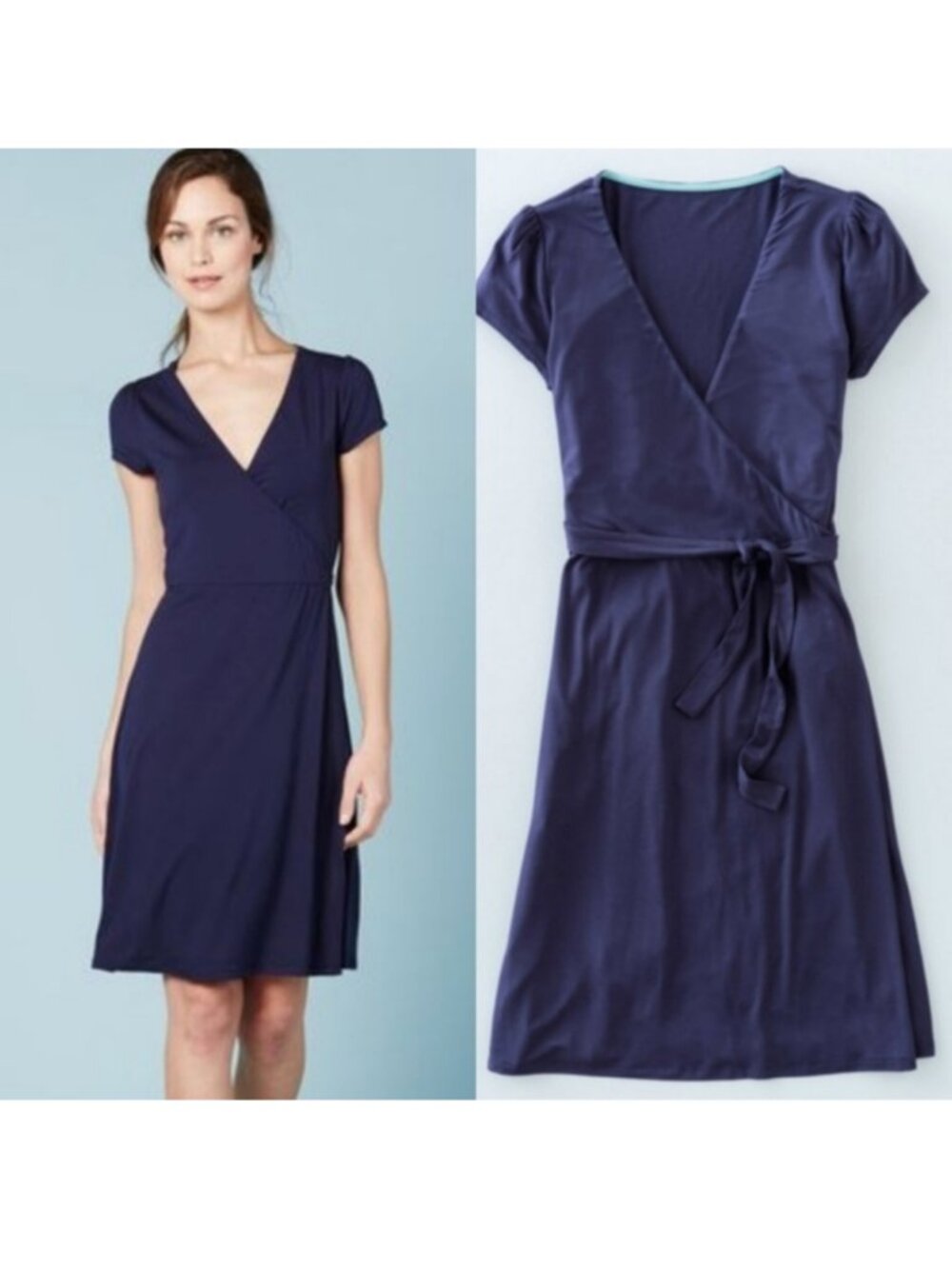 BODEN‎ Women's EUC Summer Wrap Jersey Dress Navy #WW012 | Size 2P